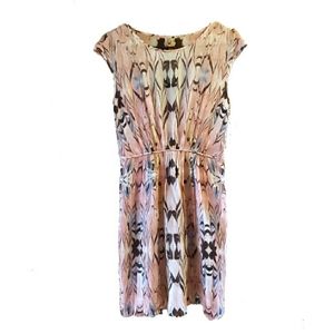 J. Crew pink marbled pattern silk dress